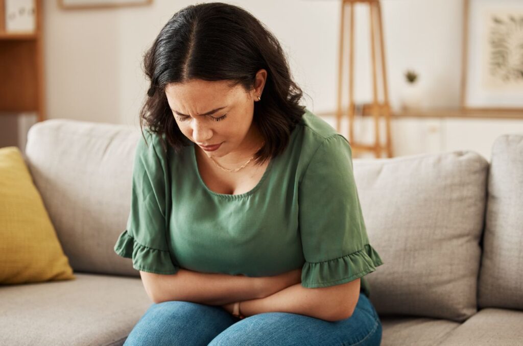 Women in menopause experiencing perimenopause bloating