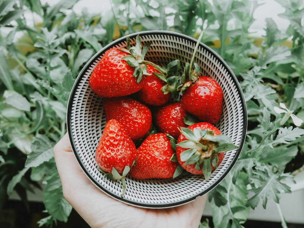 Foods for perimenopause - a bowl of strawberries